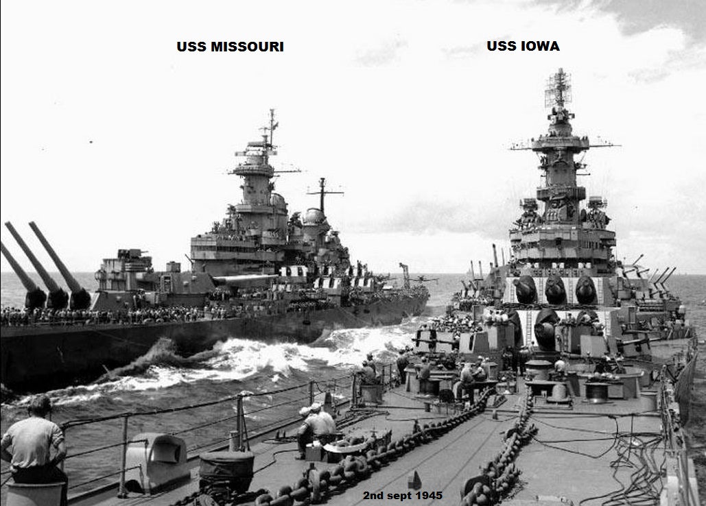 USS IOWA MISSOURI 1945