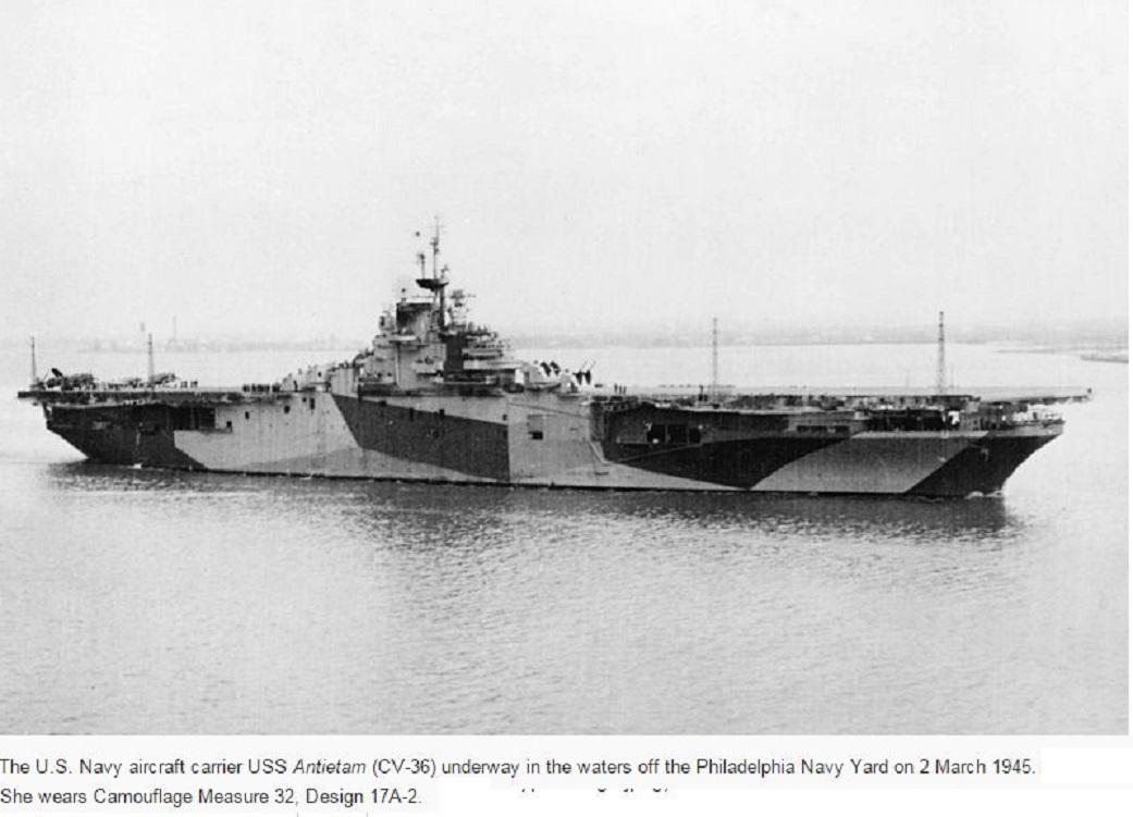 ANTIETAM FIRST SHIP UN YELLOW SEA 1945 OCT 24