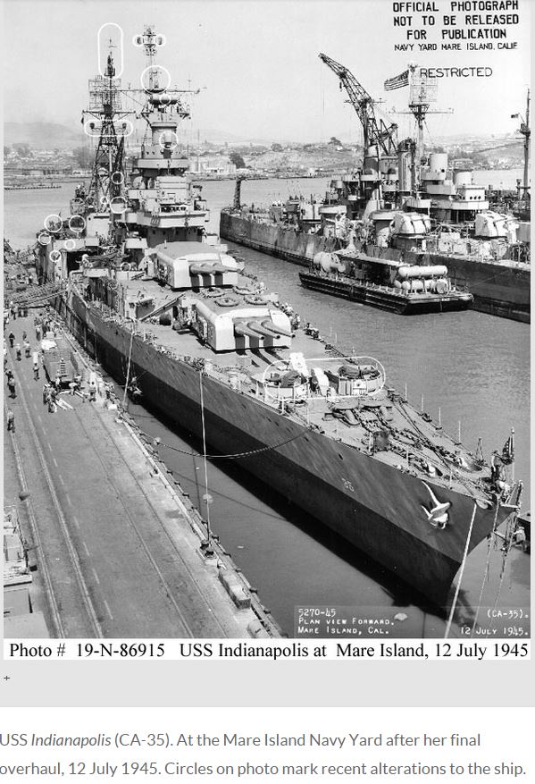 SINKING OF USS INDIANAPOLIS PETIT-DIEULOIS 1945