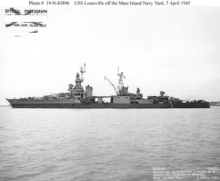 USS LOUISVILLE CA-28 JUNE 1945