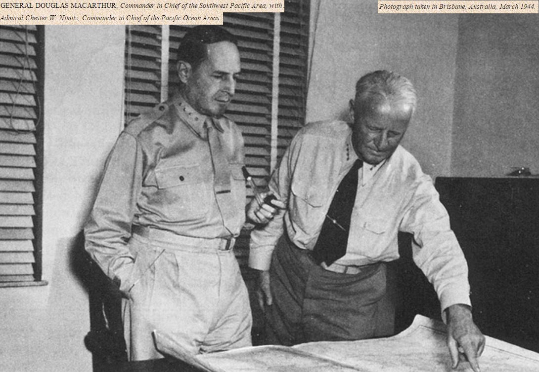 General McArthur + Admiral Nimitz: PACIFIC THEATER