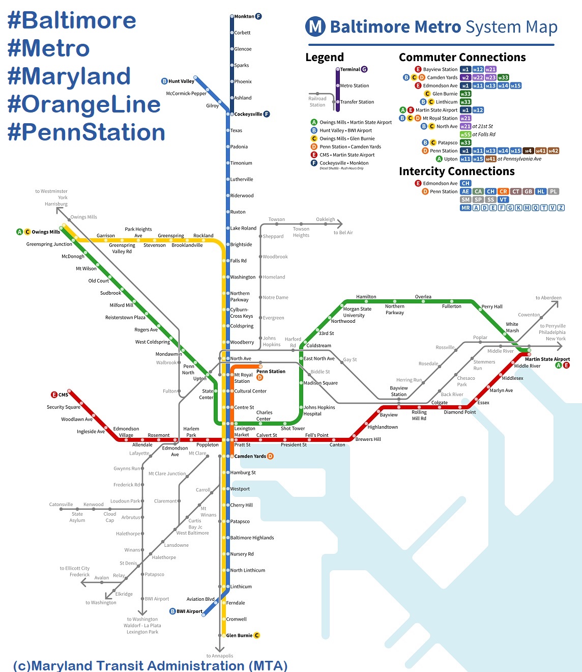 Baltimore metro::PLAN & MAP & CARTE 
