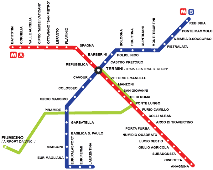 Rome metro::PLAN & MAP & CARTE 